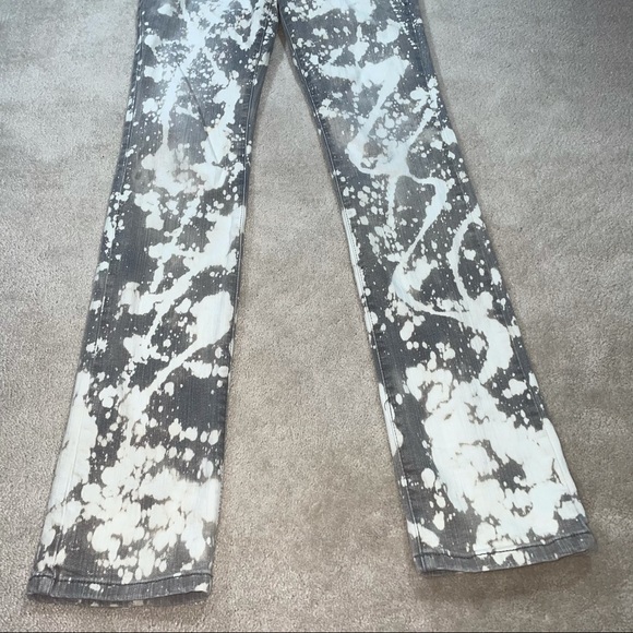 Gray Bleach Dye Splatter Tie Dye Jeans Wet Seal - Picture 3 of 16